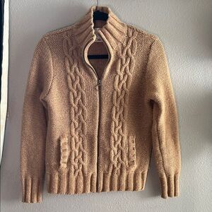 Old Navy Tan Cable Knit Cardigan Sweater